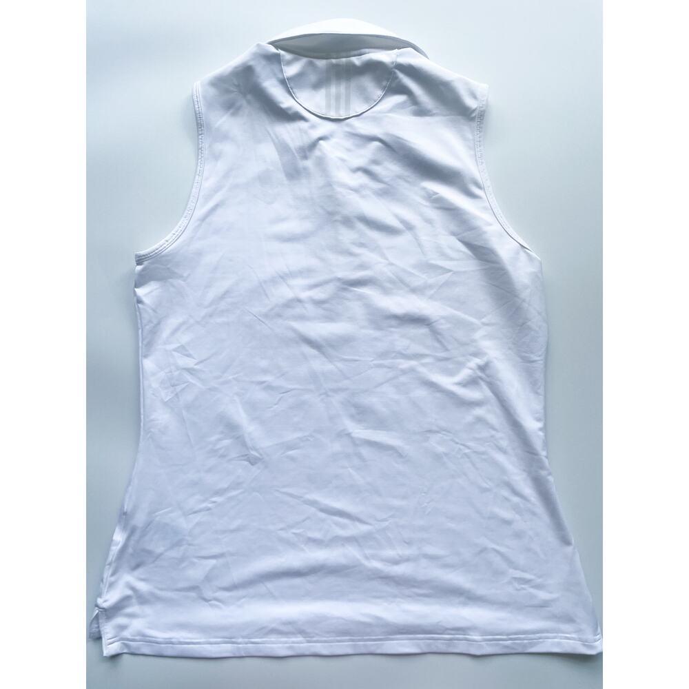Women's Adidas Golf White Sleeveless Polo Shirt Size Large - Picture 6 of 8